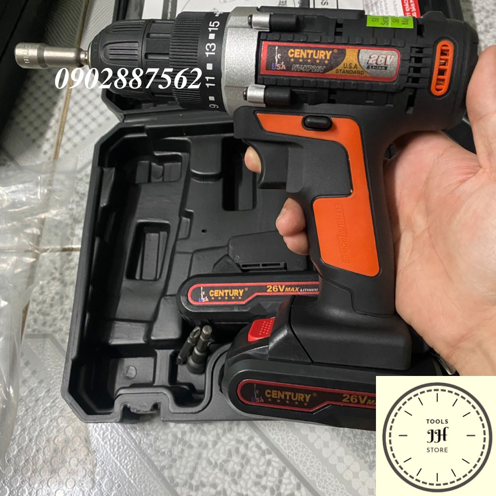 Máy Khoan Sạc Pin 26V ( 2 Cấp Độ) Century chính hãng taiwan