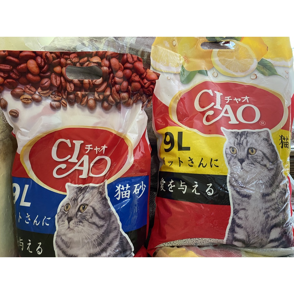 Cát CIAO 9L, cát Fan 8L cát vệ sinh mèo vón, ít bụi,, khử mùi xuất xứ Nhật Bản