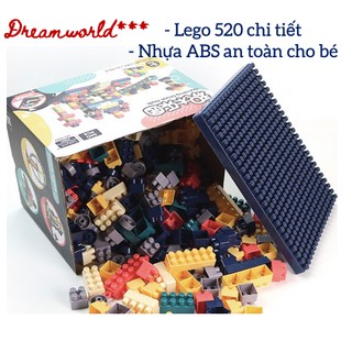 Bộ lego xếp hình 520 chi tiết đồ chơi cho bé lắp ráp, giúp phát triển tư duy, sáng tạo, trí tưởng tượng - Dreamworld
