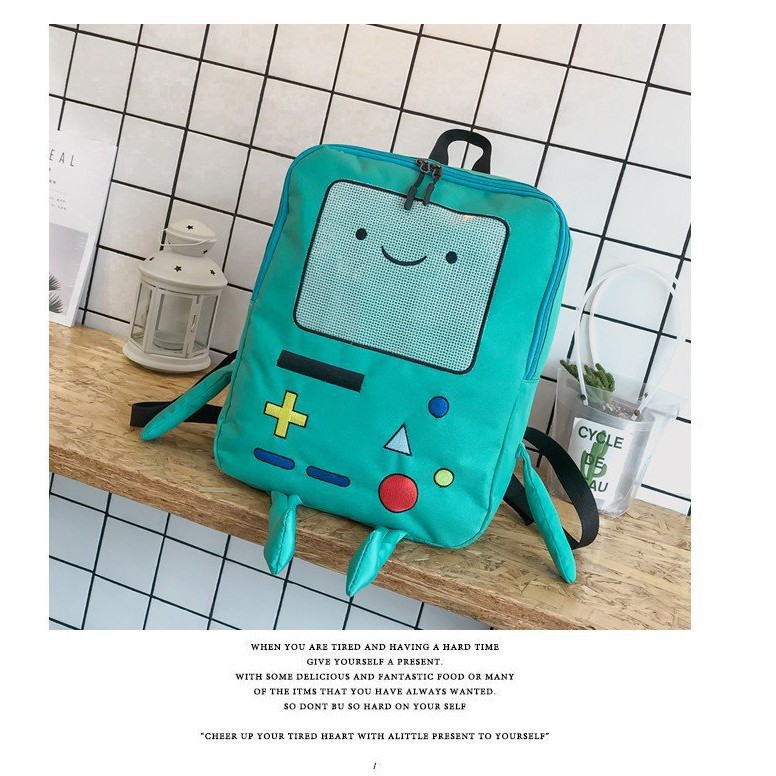 Adventure Time BMO Ba lô đi học in hoạt hình dễ thương cho nữ