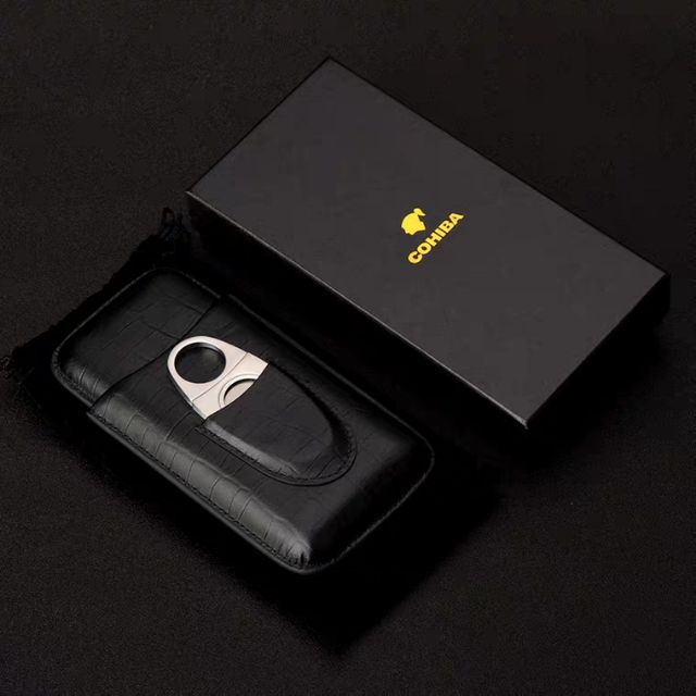 Bao da 3 điếu kèm cắt cohiba HY-3304L