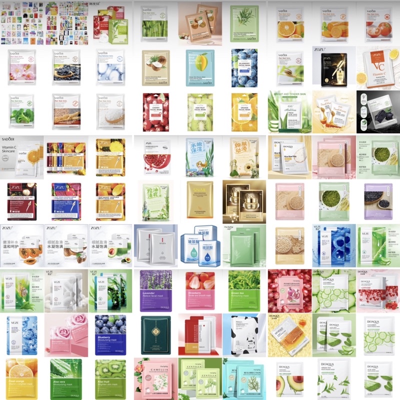 COMBO 50 Mặt nạ nội địa trung combo 50 mask trái cây serum dưỡng ẩm trắng sáng da mờ thâm thẹo giảm mụn viêm, mềm mịn da | BigBuy360 - bigbuy360.vn
