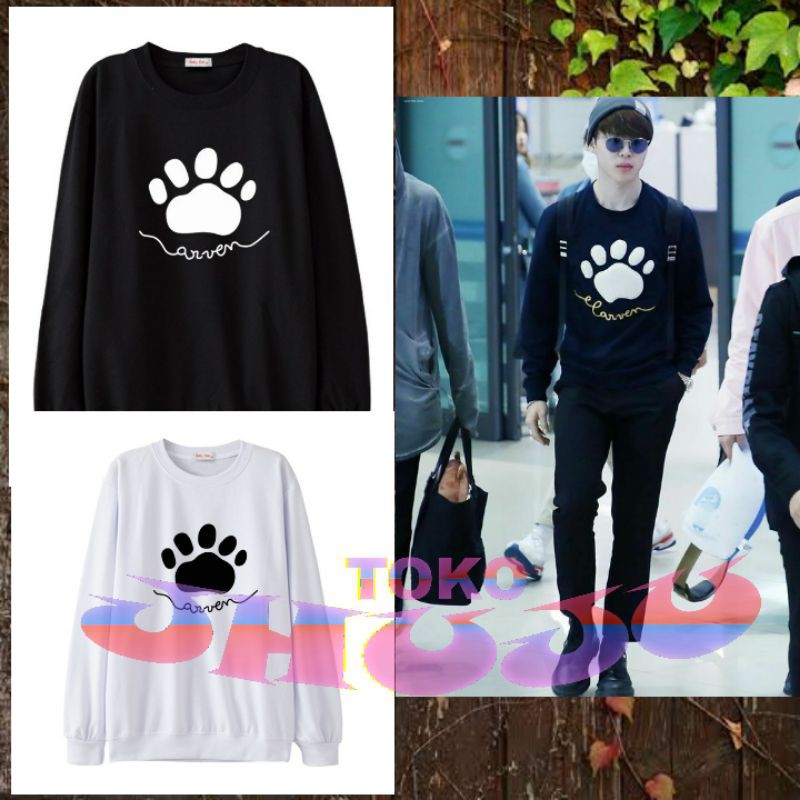 Áo Sweater In Hình Chân Chó Phong Cách Nhóm Nhạc Bts