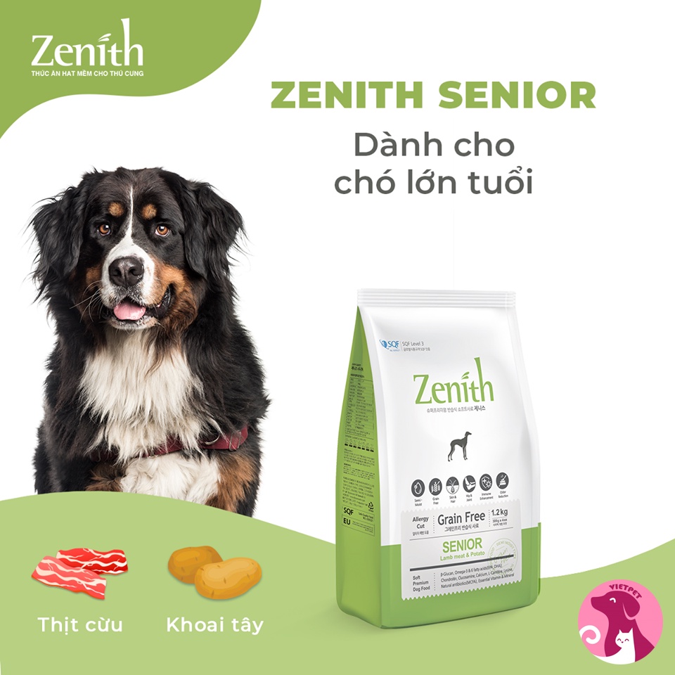 Thức ăn cho chó Zenith - Hạt mềm cho chó già - Rất thơm ngon và bổ dưỡng