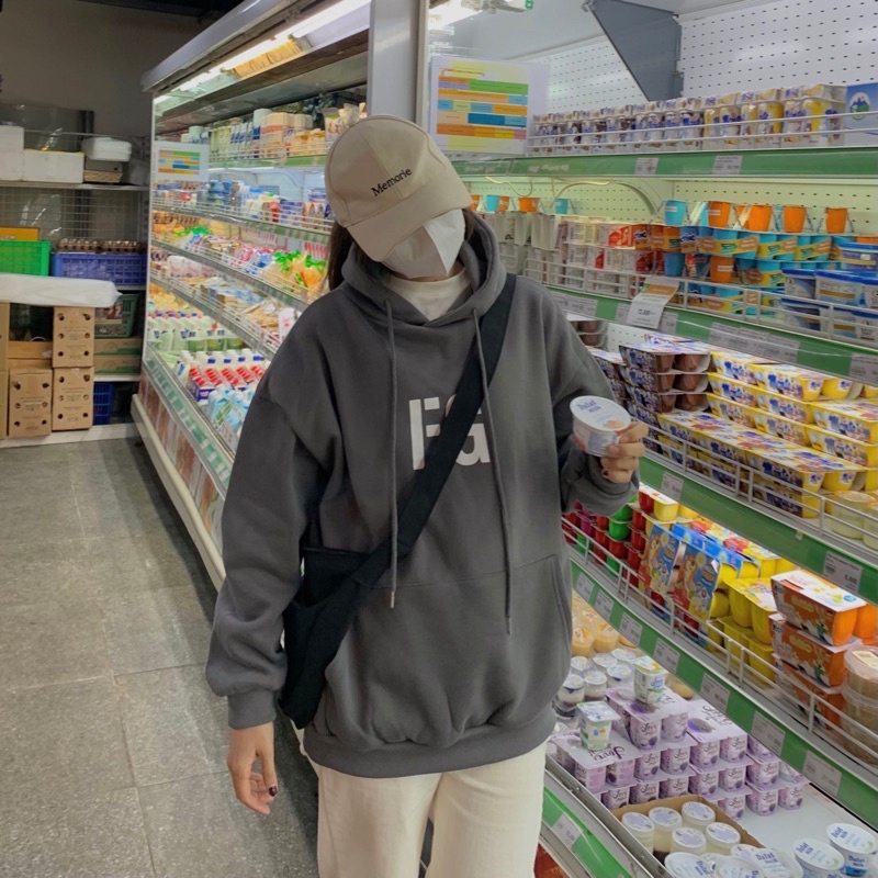 ÁO HOODIE NỈ QC MÀU LÔNG CHUỘT FG FREESIZE