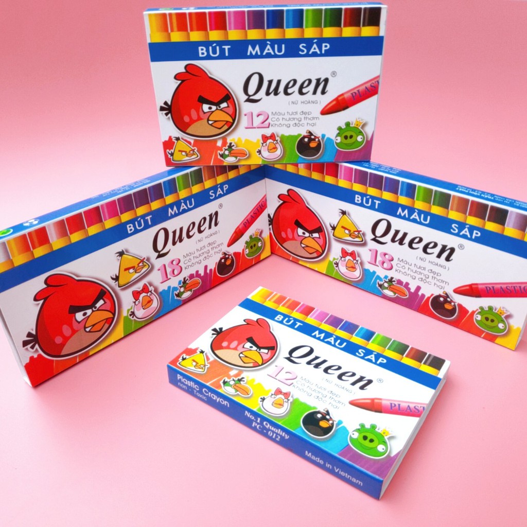 Bộ Sáp Màu Queen [ 𝐌𝐮̀𝐢 𝐓𝐡𝐨̛𝐦 ] Tô Màu Đẹp Không BỊ Gãy -Gồm 12/18 Màu