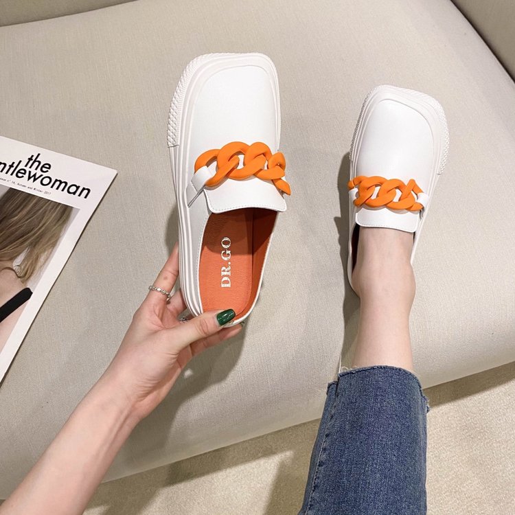 [ Mã 66CBSALE giảm 30K đơn 200K] Dép Ulzzang Quai Ngang Đế Bằng Phối Dây Xích Thời Trang Cho Nữ | BigBuy360 - bigbuy360.vn