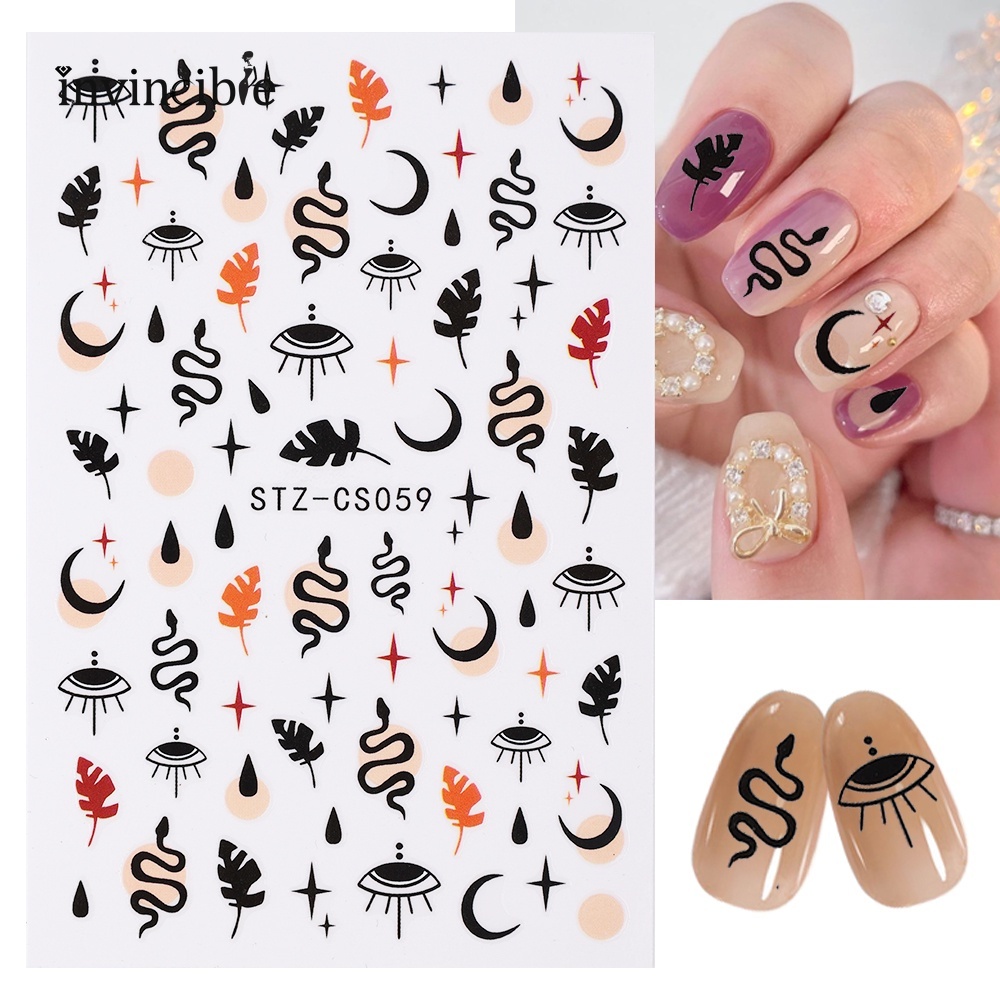 [Hàng mới về] Miếng dán trang trí móng tay họa tiết hình học 3D phong cách DIY