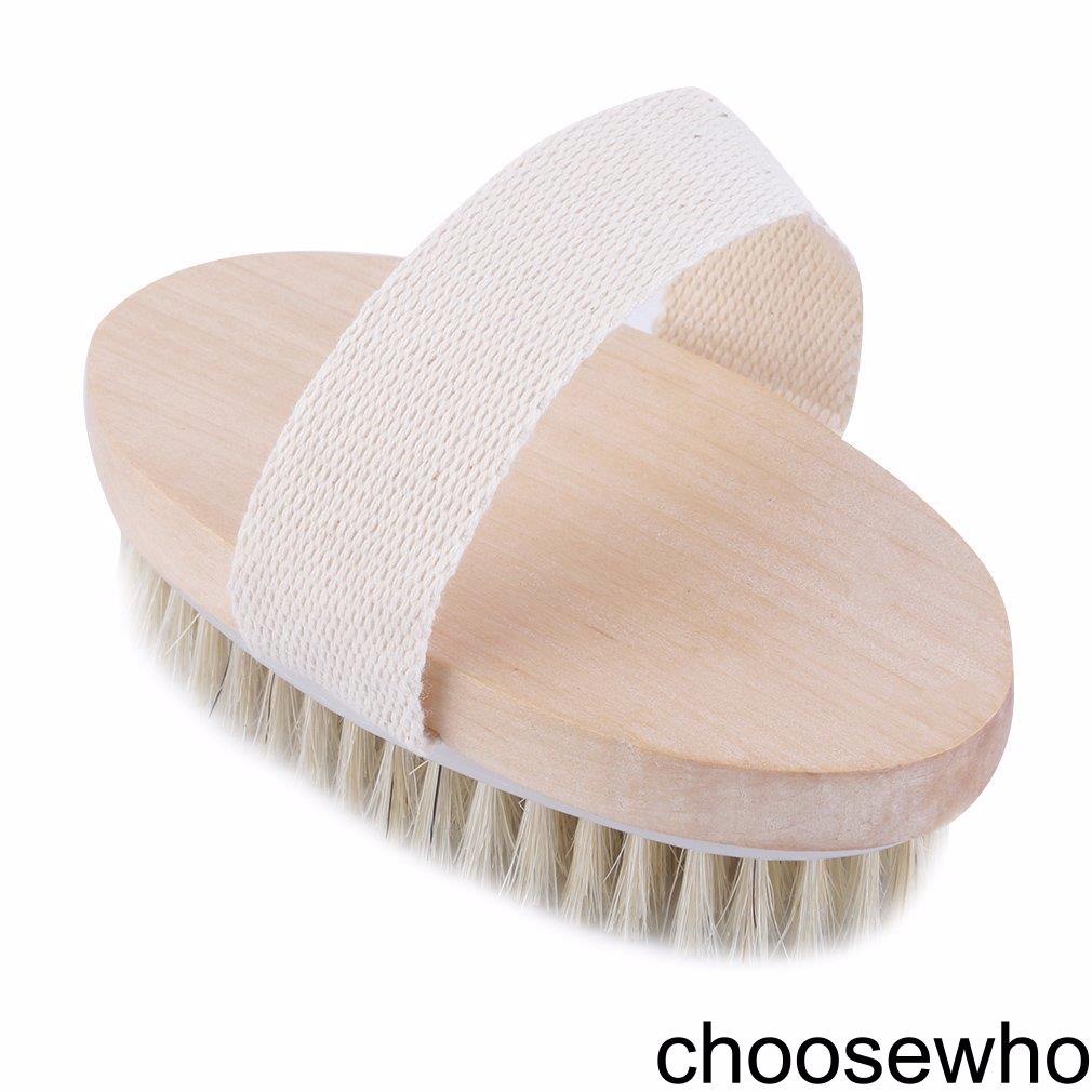 [Hàng mới về] Bàn chải chà massage cơ thể lông mềm thật cho spa và tại nhà