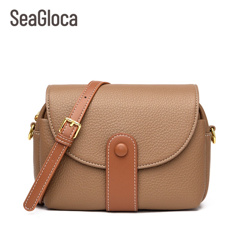 Seagloca COD Túi Da Đeo Chéo Mini Hình Khối Lập Phương Thời Trang Hàn Quốc Mới Cho Nữ