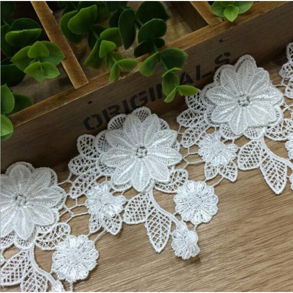 Cuộn Dây Ruy Băng Thêu Hoa Hồng Dài 10cm Dài 1 Yard