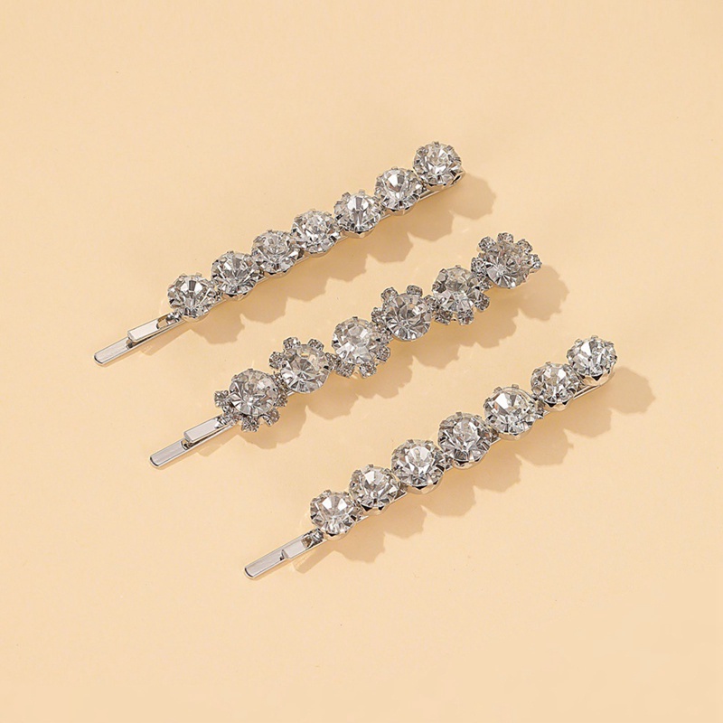 Bộ 3 Kẹp Tóc Đính Đá Zircon Hình Hoa Ngọt Ngào Sáng Tạo