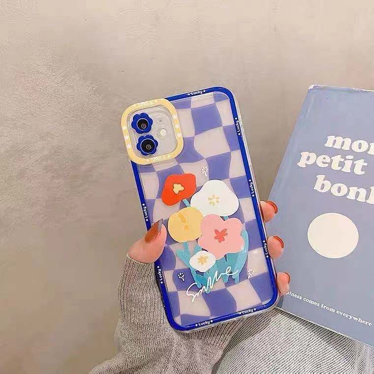 Ốp Điện Thoại TPU Mềm Trong Suốt Họa Tiết Hoa Cho IPhone 13 Pro Max Case/ 12/ 11/ XS/ XR/ X/ 8/ 7 Plus Mini