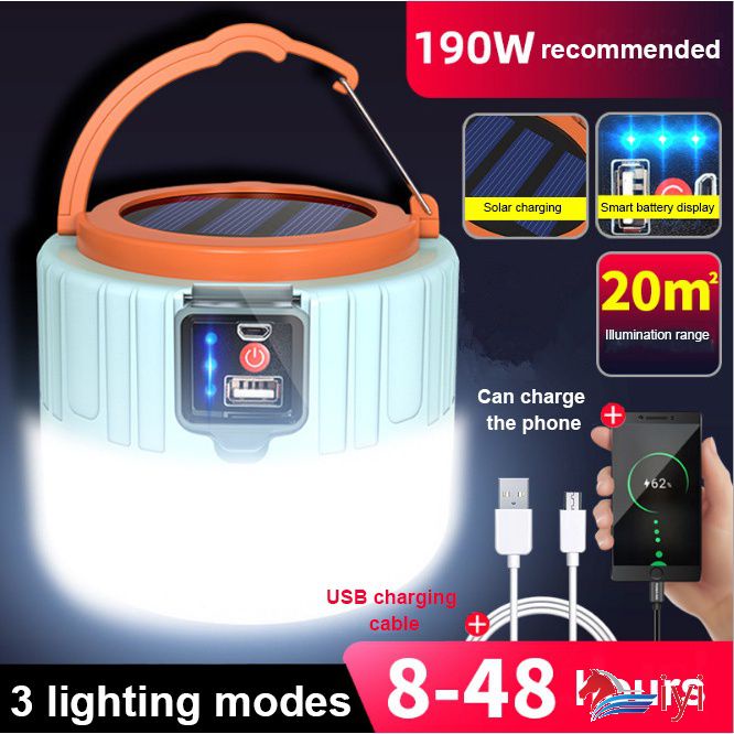 Đèn LED Năng Lượng Mặt Trời Chống Thấm Nước Đa Năng Có Thể Sạc Lại Bằng Cổng USB