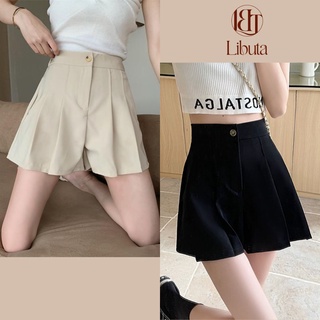 Quần đùi nữ cạp cao xếp ly