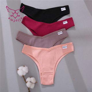 All of me Quần lót cotton  màu trơn lưng thấp thoải mái quyến rũ dành cho nữ