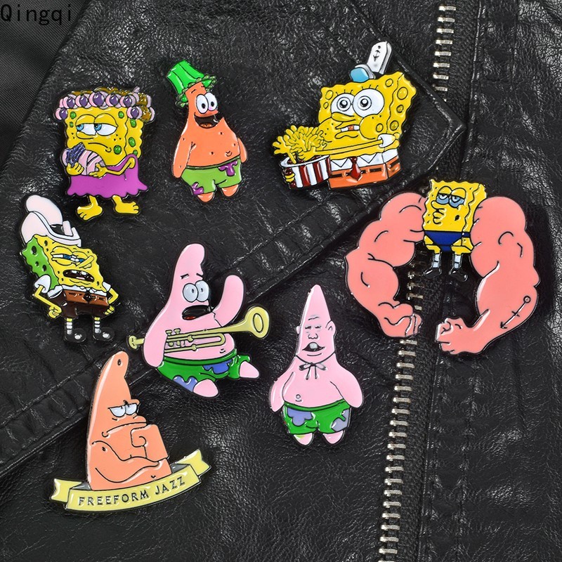 Ghim cài áo Miss Zoe tráng men kiểu hoạt hình Spongebob Squarepants Patrick Starbrooch vui nhộn cho trẻ em/ người yêu