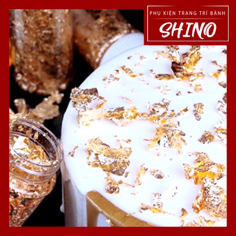 Vàng lá trang trí bánh sinh nhật (hộp 2 gram)