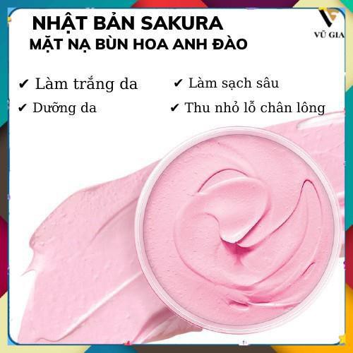 Mặt Nạ Đất Sét, Mặt Nạ Bùn Đất Sét Hoa Anh Đào LAIKOU Dưỡng Trắng Dưỡng Ẩm Loại Bỏ Mụn Đầu Đen Giúp Da Mịn Màng 80g