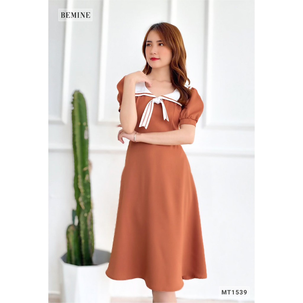 [Mã WABRWA15 giảm 15% đơn 300K] Đầm thủy thủ cổ phối trắng BEMINE MT1539DA | BigBuy360 - bigbuy360.vn