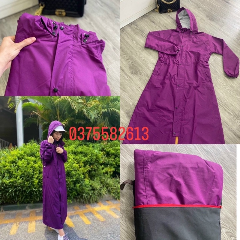 Áo mưa măng tô nam nữ 2 lớp cao cấp chống thấm tuyệt đối