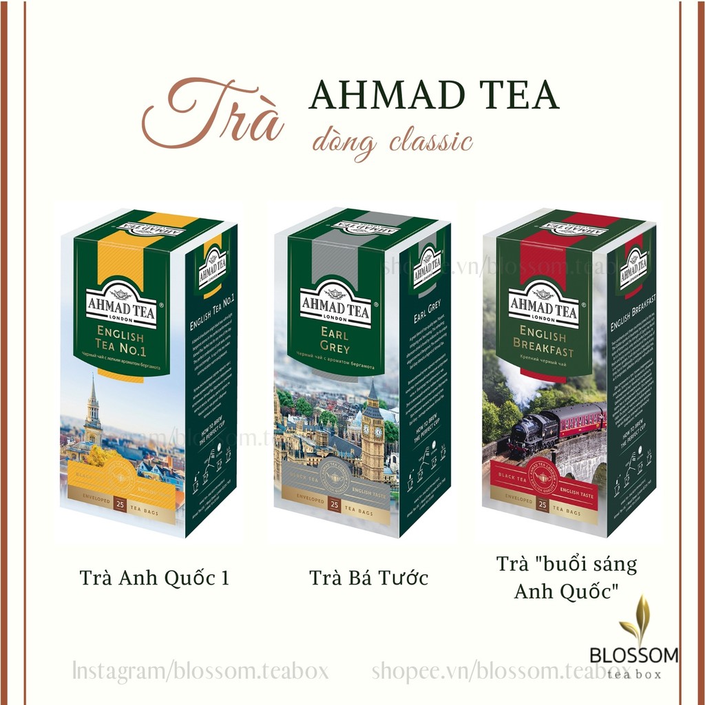 Trà Ahmad Tea classic - Earl grey, English Breakfast, English Tea N1