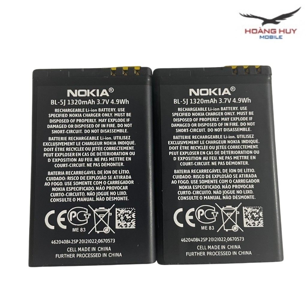 Pin Nokia BL-5J Dung Lượng 1320mA Pin Nokia 5j Dùng Cho Các Dòng Máy X1 / C3 Hàng Zin Nhập Khẩu Bảo Hành 6 Tháng 1 Đổi 1