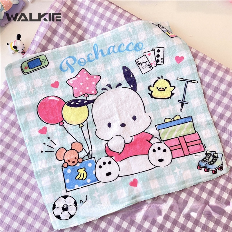 Khăn Lau Mặt Hình Vuông Nhỏ Họa Tiết Hoạt Hình Kuromi My Melody Cinnamoroll Kawaii 32Cmx32Cm