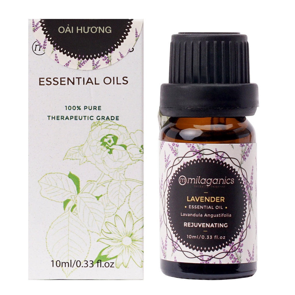 Tinh Dầu Oải Hương Nguyên Chất Khử Mùi, Giảm Stress, Kháng Khuẩn MILAGANICS 10ml - 30ml (Chai)