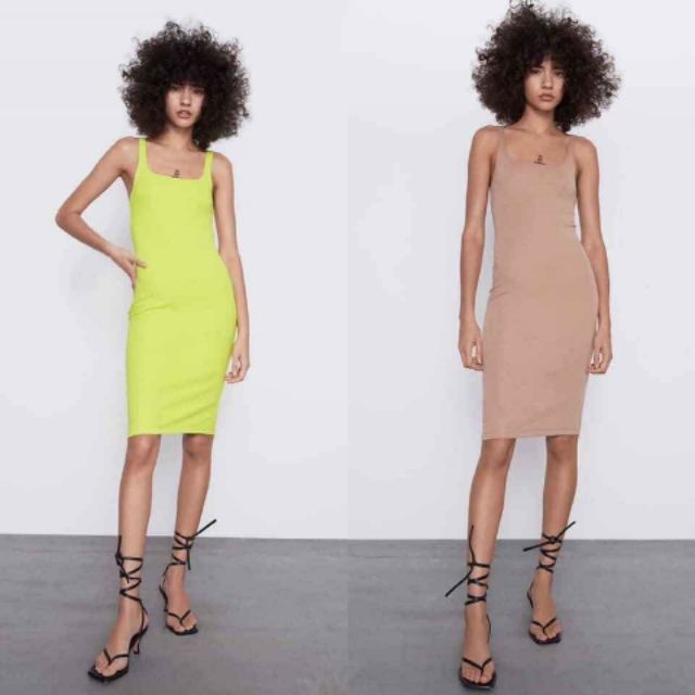 Đầm thun ôm body ZR trơn nhiều màu_hàng xuất