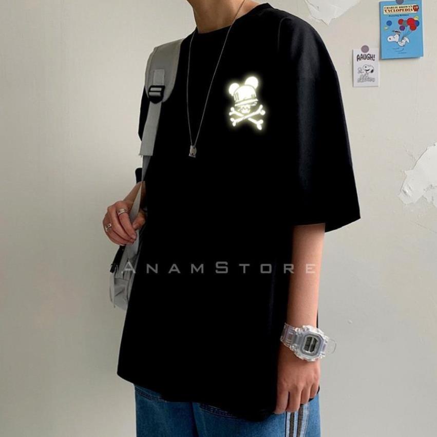 Áo thun phản quang tay lỡ Nam Nữ Habbits