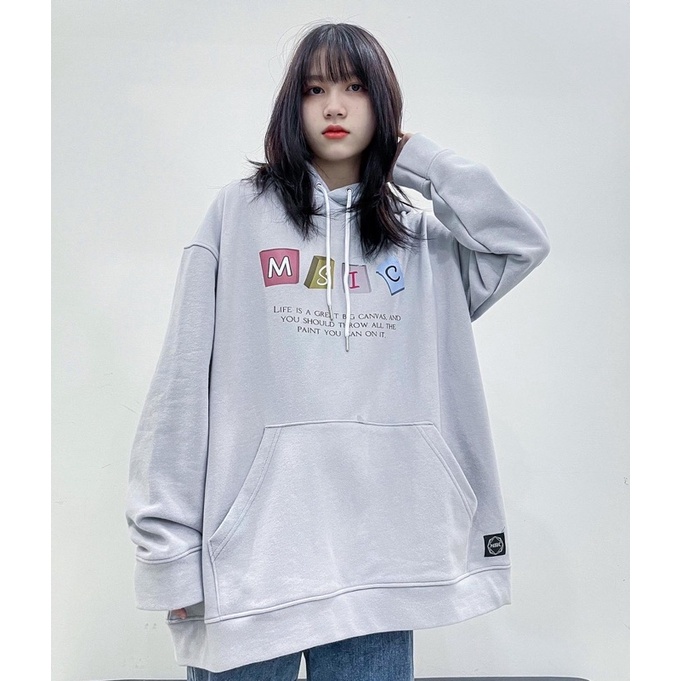 Áo Hoodie Canvas Xám trắng | BigBuy360 - bigbuy360.vn