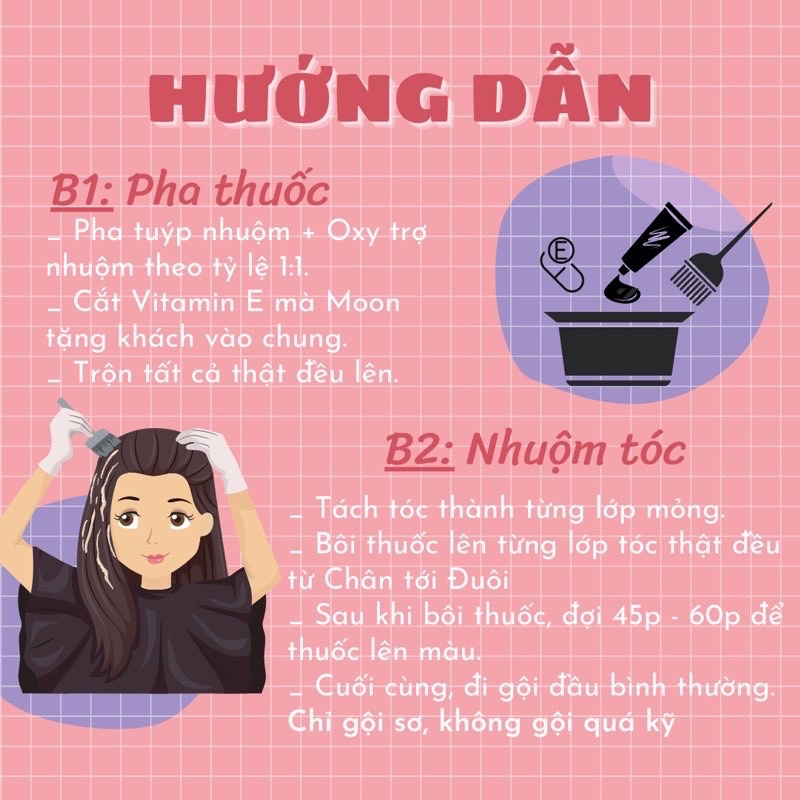 Thuốc nhuộm tóc Xanh Đen Khói | Xanh Khói | Xanh Đen Khói Sáng | Tặng Vitamin E dưỡng tóc, Bao tay nhộm, mũ trùm tóc