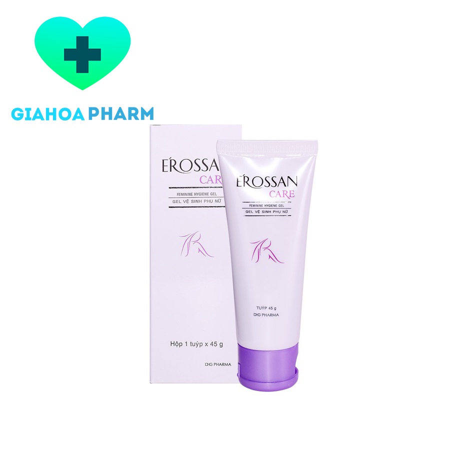 Gel vệ sinh Phụ nữ Erossan Care (Dược Hậu Giang - DHG Pharma) - Làm sạch, khử mùi, huyết trắng, bôi rôm sảy, mụn, nấm