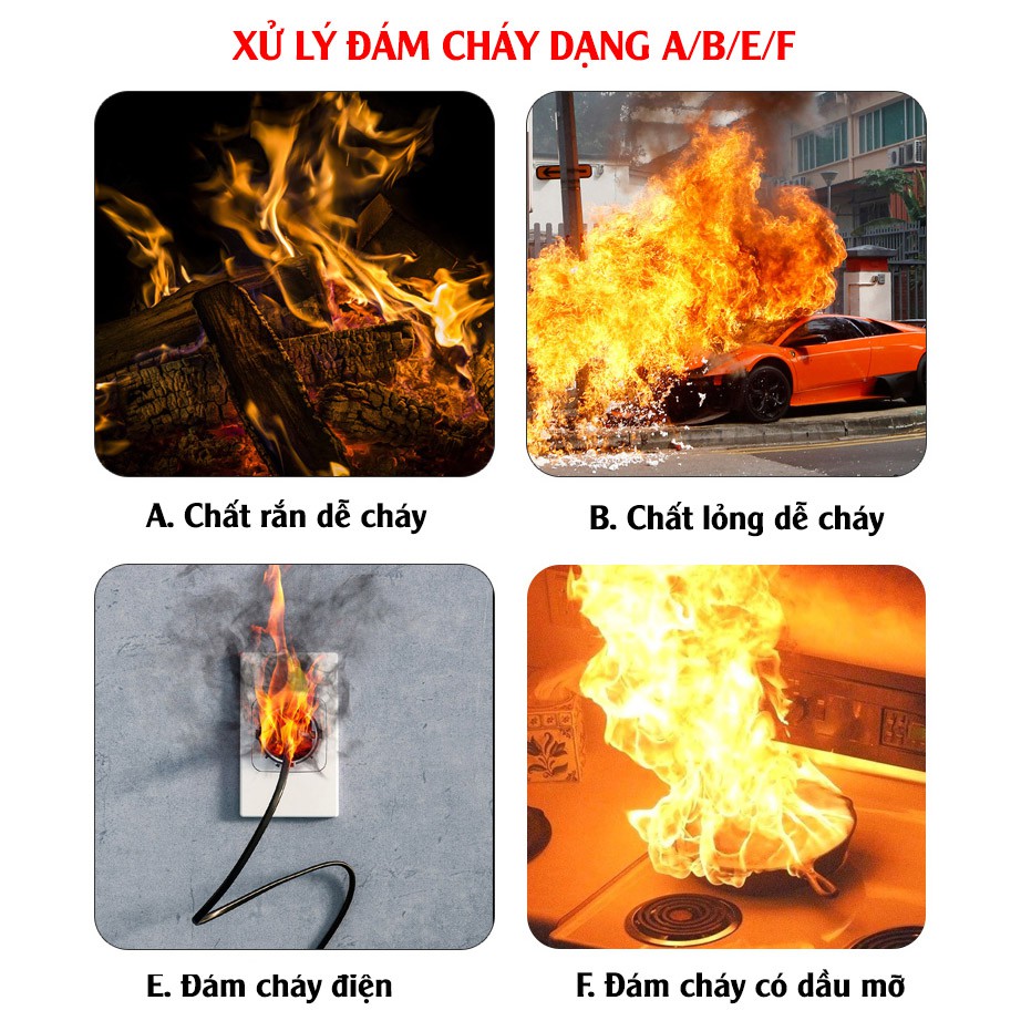 Bình chữa cháy Ô Tô MINI Dùng Cho Xe Hơi - Chung Cư - Hộ Gia Đình - Bếp Nấu Ăn An Toàn Tiện Dụng (dung tích 620ml)