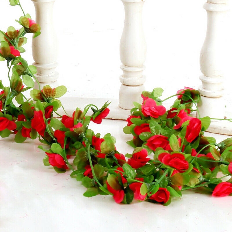 Dây Leo Hoa Hồng Giả Bằng Lụa Dùng Trang Trí Jp6--2.3M