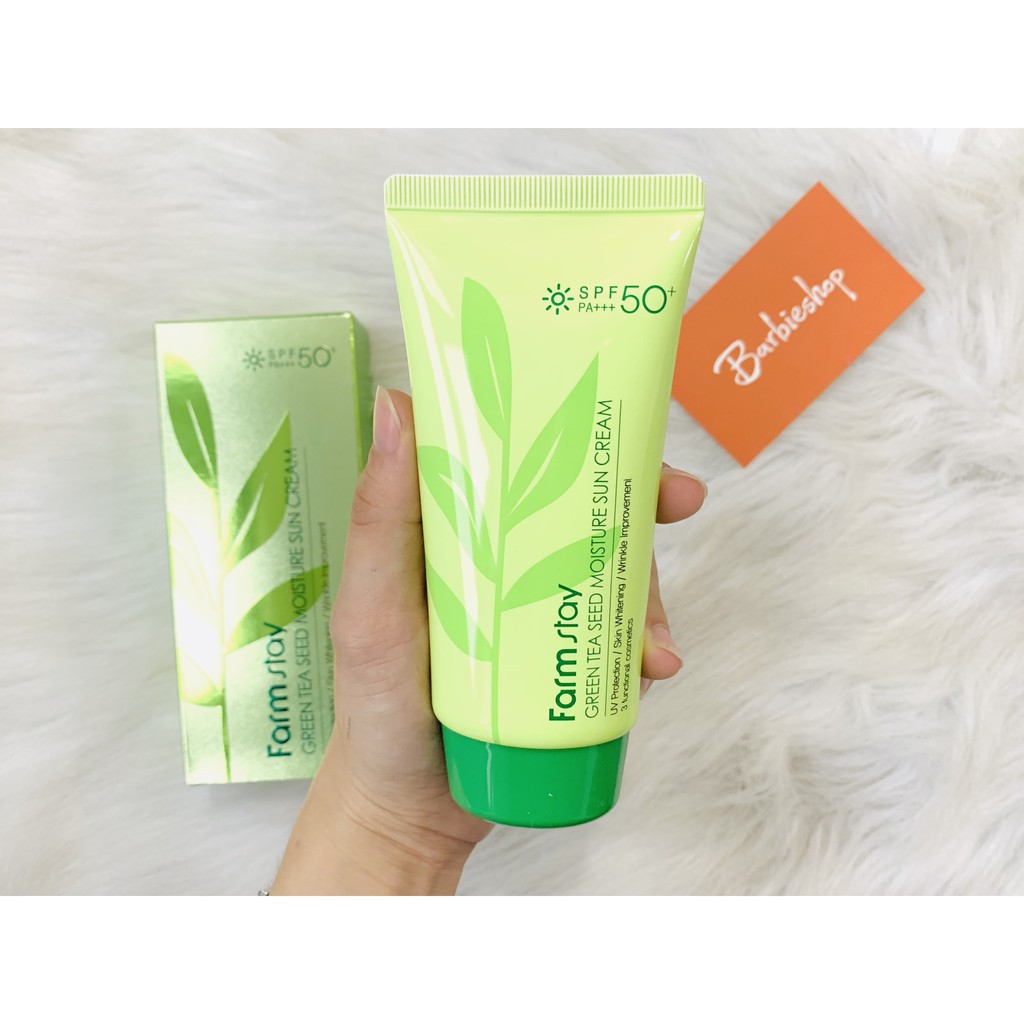 Kem Chống Nắng Trà Xanh FARMSTAY GREEN TEA SEED MOISTURE SUN CREAM SPF 50+ PA+++