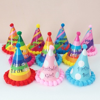 Mũ sinh nhật viền quả bông xinh xắn idol