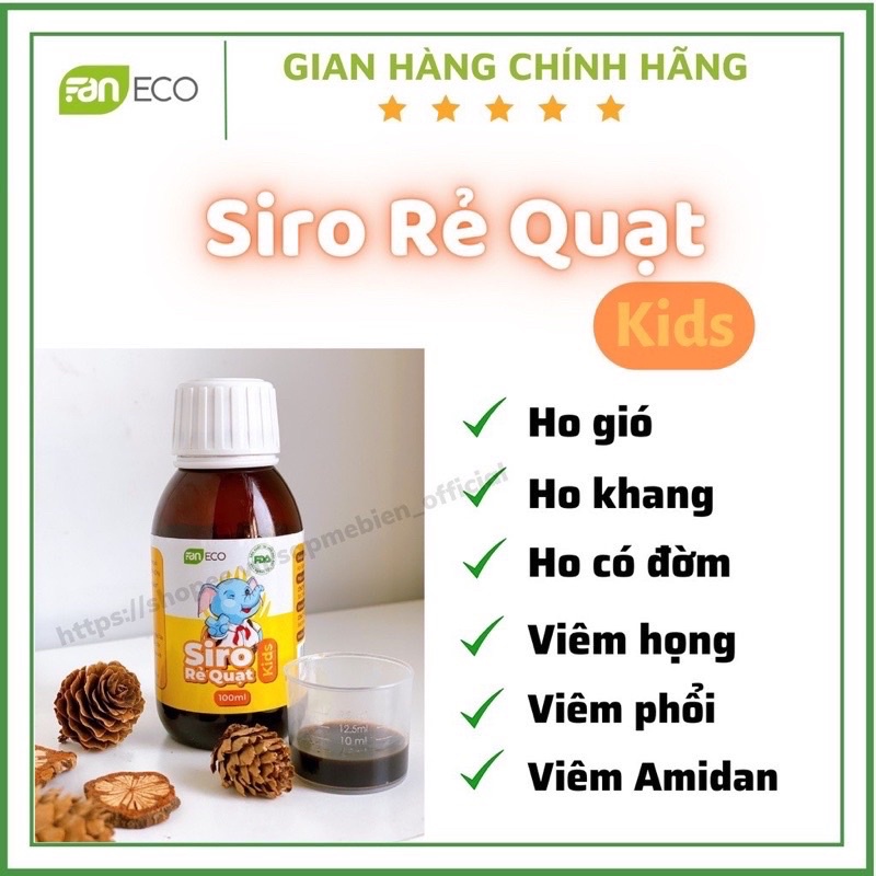 Siro rẻ quạt Kids-FANECO- Thảo dược hỗ trợ long đờm, ho, viêm phổi an toàn cho mẹ bầu và bé