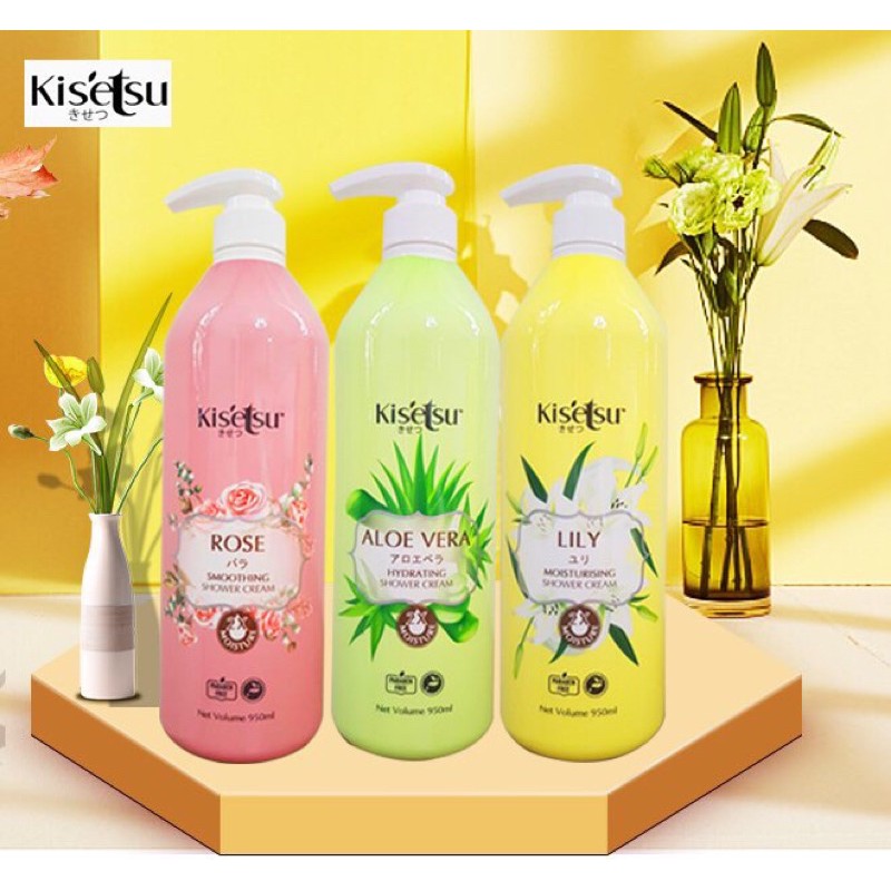 Sữa tắm sáng da, dưỡng ẩm, giảm lão hoá Kisetsu 950ml (Anh Đào, Hồng, LiLy, Aloe Vera, Sữa Dê Ong Chúa, Olive, YuZu) | BigBuy360 - bigbuy360.vn