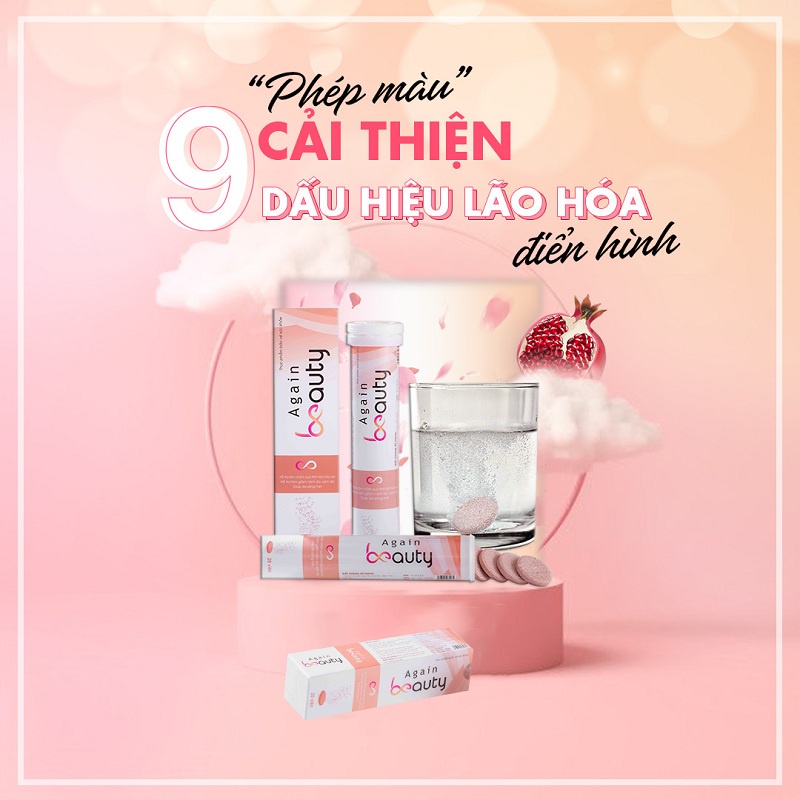 [3 tặng 1] Again Beauty - Viên sủi collagen chính hãng hộp 20v giúp trắng da, mờ nám, trẻ hoá da - Kazila