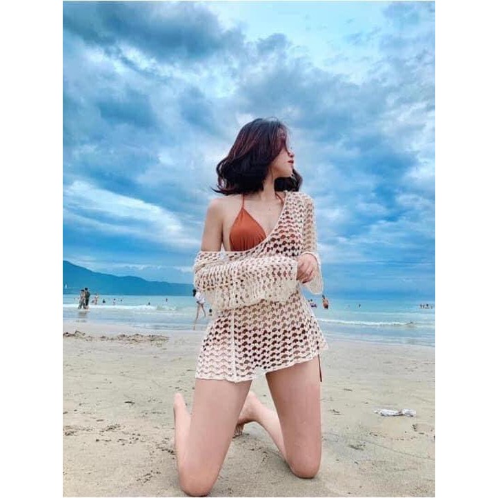 Bikini 2 mảnh tam giác (có bán áo choàng) dây dài quấn eo chuẩn ảnh Đồ bơi nữ đẹp đi biển họa tiết | BigBuy360 - bigbuy360.vn