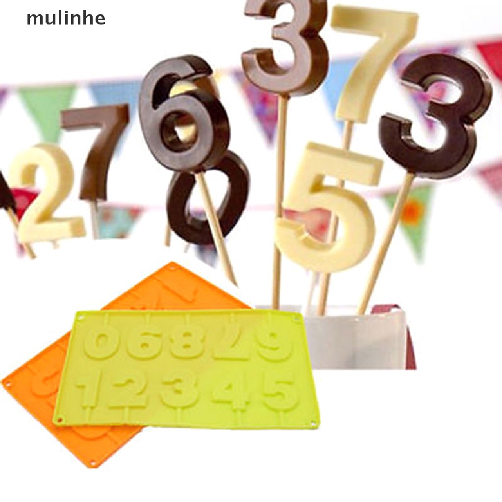 Khuôn làm bánh/kẹo bằng silicon số 0-9 3D trang trí tiện dụng
