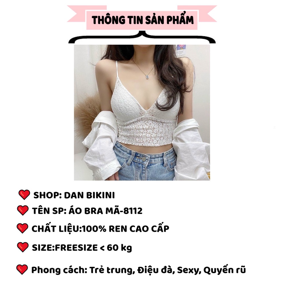 Áo Lót Nữ - Áo Bra thiết kế họa tiết ren cao cấp gợi cảm sexy quyến rũ MÃ 8112