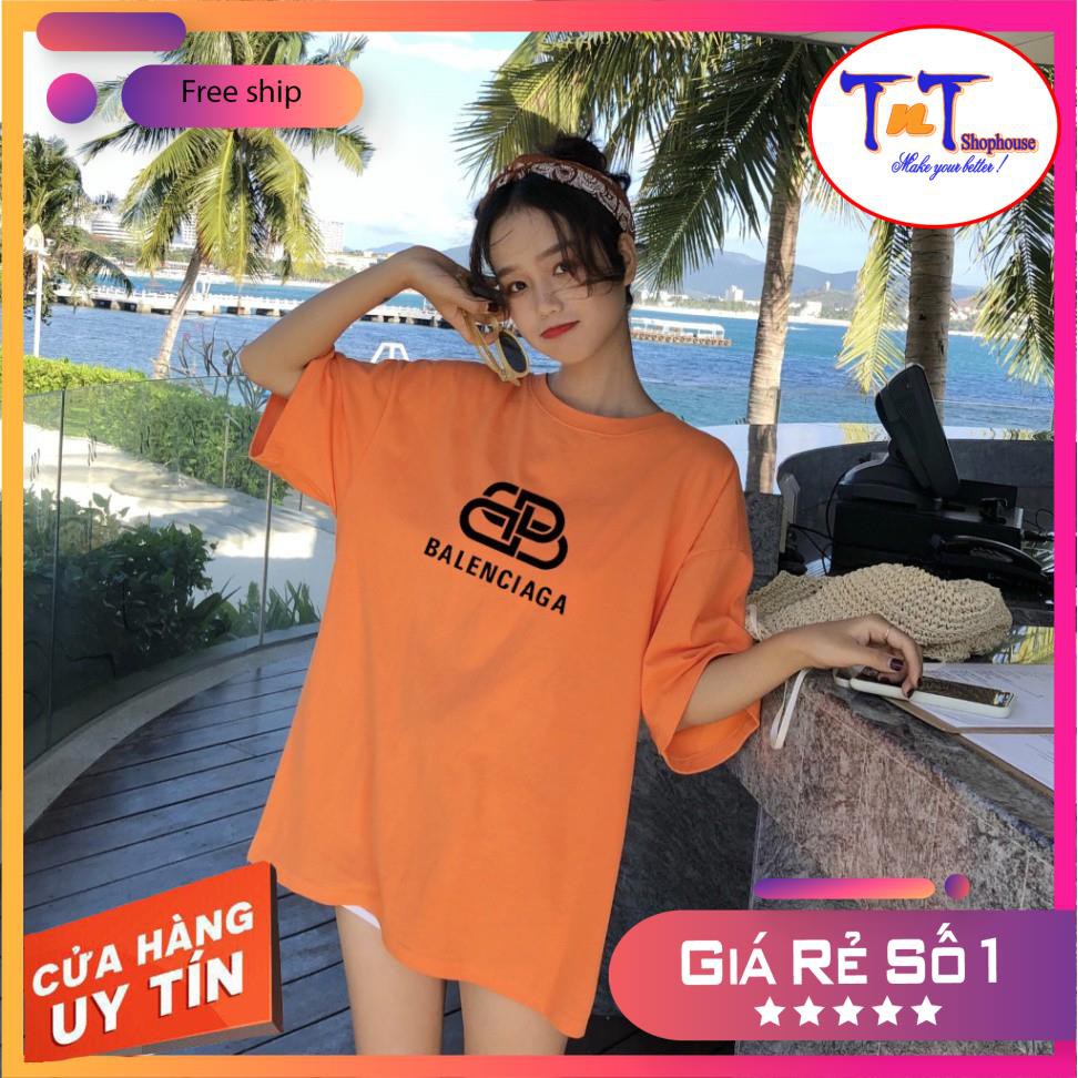 [GIÁ GÓC] ATIN39 Áo Thun Tay Lỡ In Balenciaga Logo Vector Cho Nam Nữ Form Rộng, thời trang cao cấp