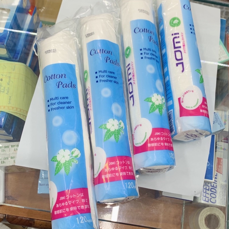 Bông tẩy trang Jomi Nhật Bản 120 miếng - Bông tẩy trang Jomi cotton tự nhiên mềm mịn, nhẹ nhàng