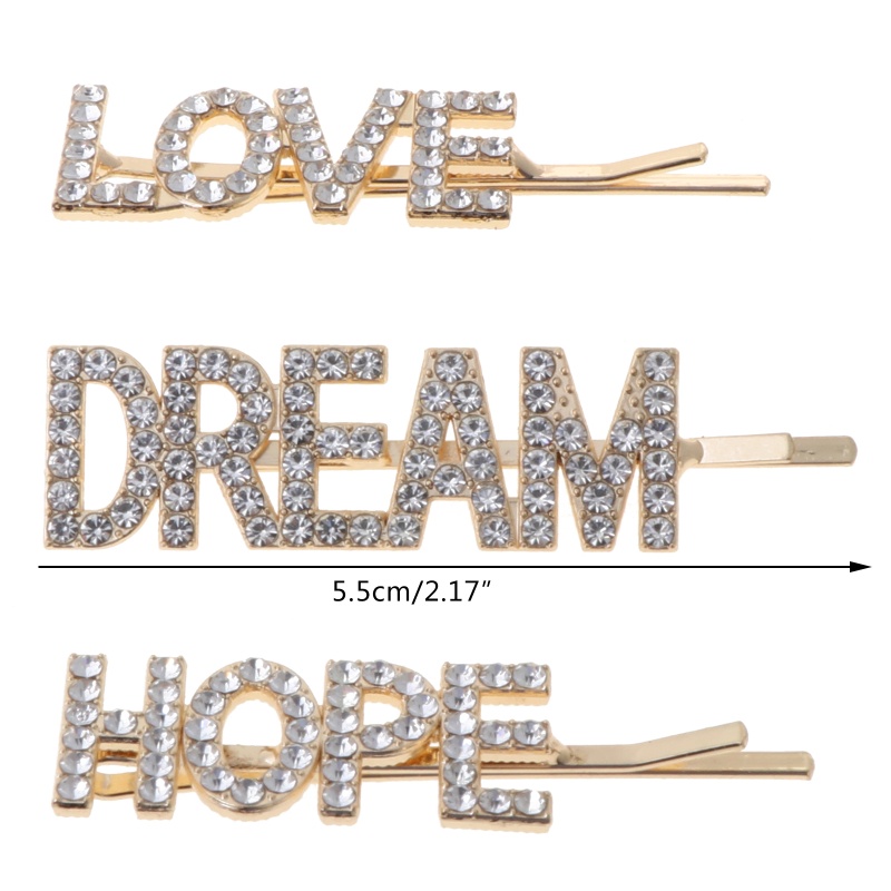 Set 3 Kẹp Tóc Kim Loại Phong Cách Tối Giản Cho Nữ