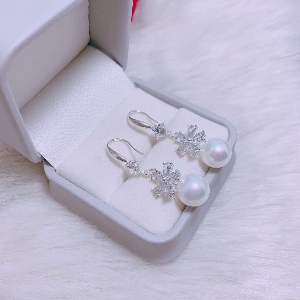 Bông tai nữ bạc thật, khuyên tai hoa 5 cánh tuyệt đẹp - Kho sỉ bạc Nhất Linh