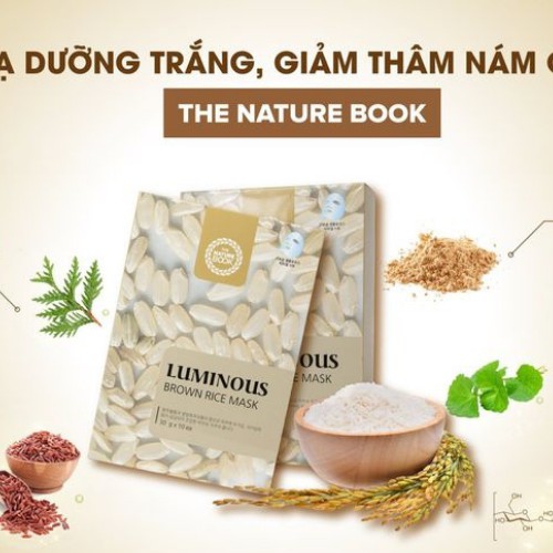 Mặt nạ dưỡng trắng, giảm thâm nám từ gạo lứt The Nature Book