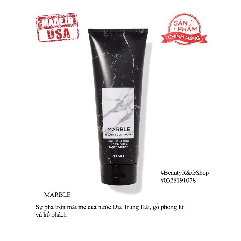 Bath & Body Works - sữa dưỡng thể : MARBLE